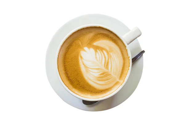 Latte coffee on isolate white with clipping path. — Stock Photo, Image
