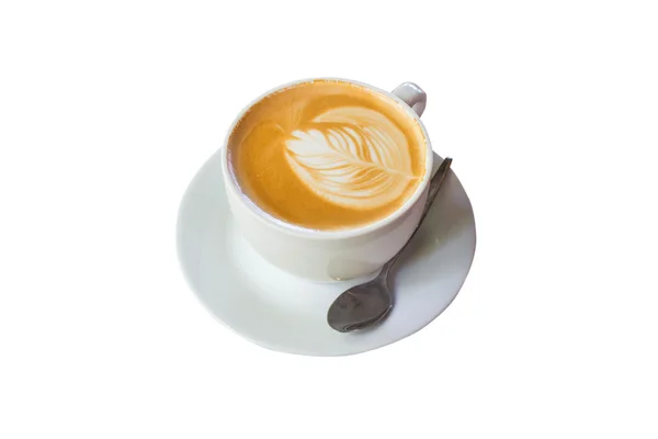 Latte coffee on isolate white with clipping path. — Stock Photo, Image