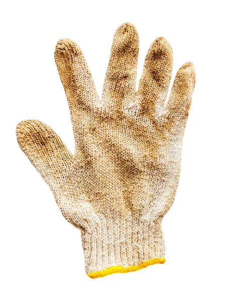 Old gloves  on isolated white with clipping path. — Stock Photo, Image