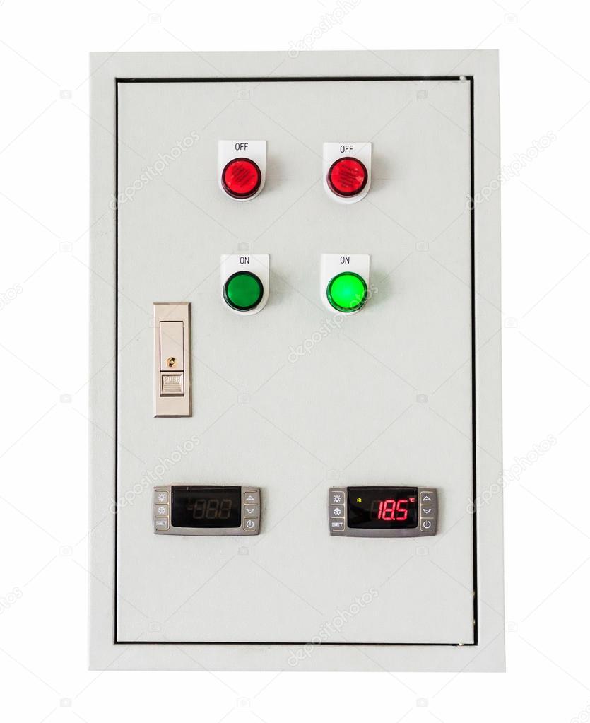 Electrical control box on isolated white with clipping path.