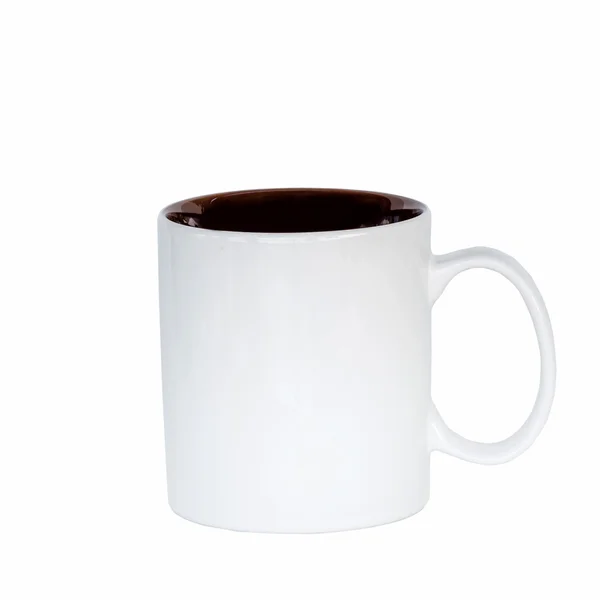 Close up mug coffee on isolated white, clipping path — Stock Photo, Image