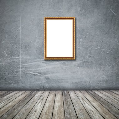 odanın içinde grunge duvarda fotoğraf karesini.