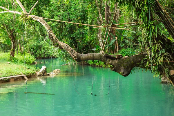 Blue lagoon, Vang vieng, Laos — Stock Photo, Image