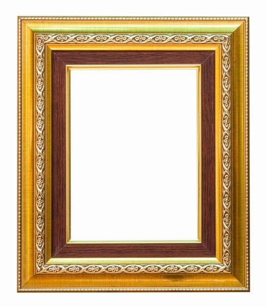 Gouden frame op witte achtergrond met uitknippad. — Stockfoto