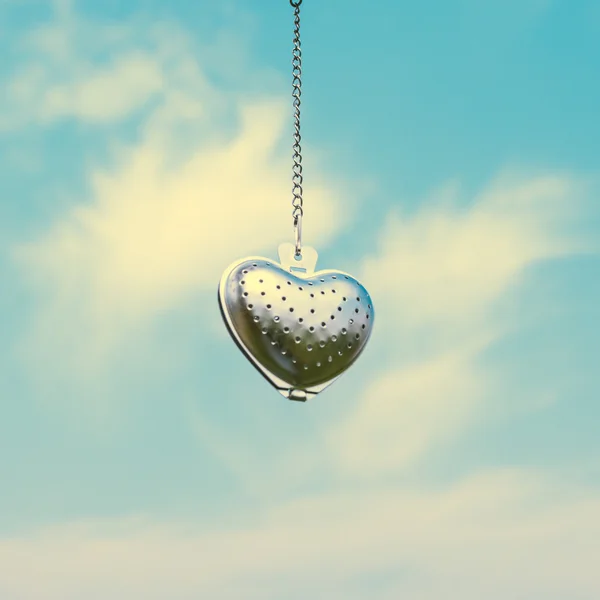 Steel Heart shape for valentine background — Stock Photo, Image