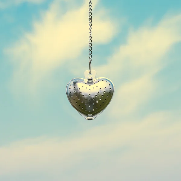 Steel Heart shape for valentine background — Stock Photo, Image