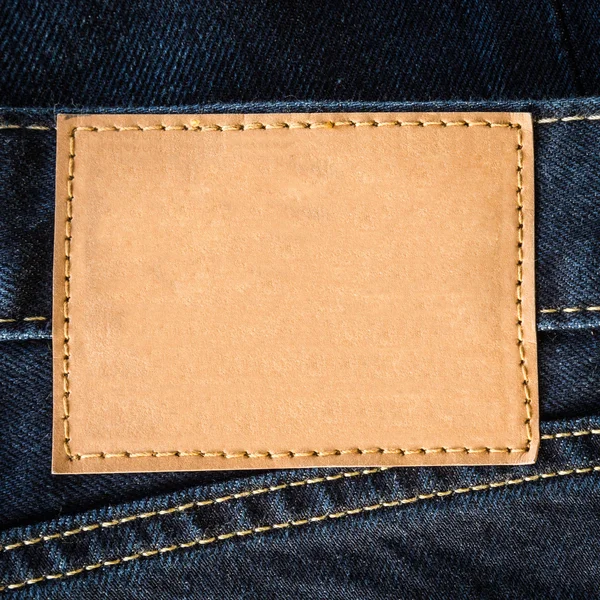 Close up brown leather jeans empty with space — Stock Photo, Image