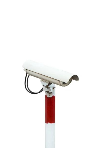 CCTV κάμερα ασφαλείας σε λευκό φόντο με διαδρομή αποκοπής — Φωτογραφία Αρχείου