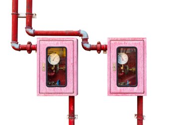 Controller of water sprinkler and fire fighting system on isolat clipart