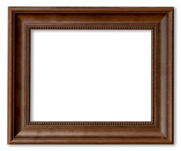 Wood frame for picture on isolated white with space. — Stock Photo, Image