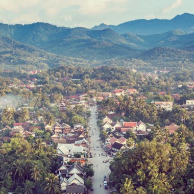 Vintage etkisi ile Laos luang prabang, bakış açısı.