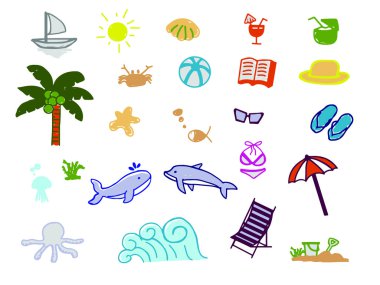 doodle yaz koleksiyonu çizimlerinin