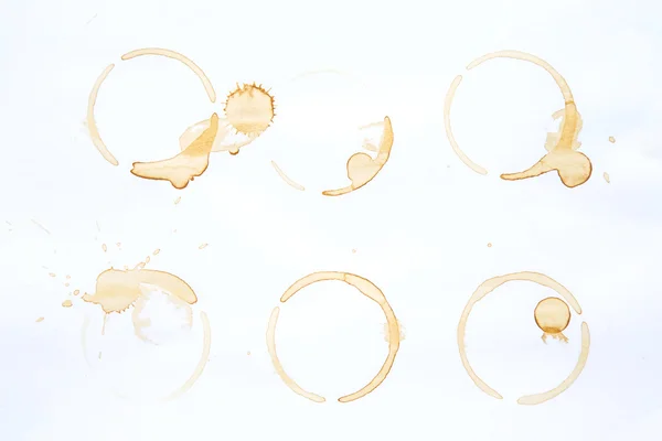 Coffee Stains and coffee cup stains on white background. — Stock Photo, Image