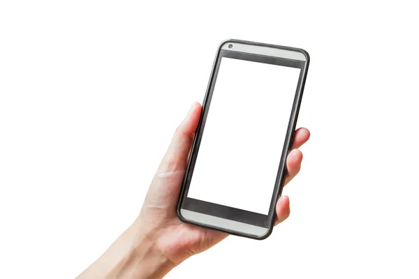 Handheld-Telefon auf isoliertem Weiß mit Clipping-Pfad. — Stockfoto