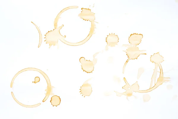 Coffee Stains and coffee cup stains on white background. — Stock Photo, Image