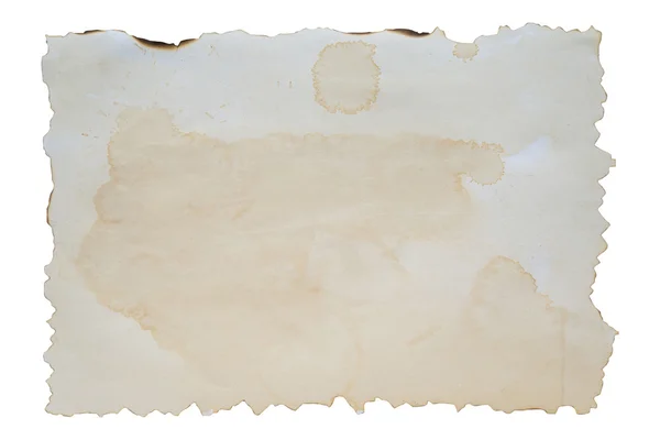 Vieux papier sur blanc isolé avec chemin de coupe . — Photo