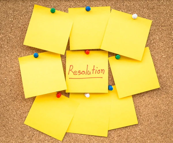 Sticky blank note resolutions for new year with space for text. — Stock Photo, Image