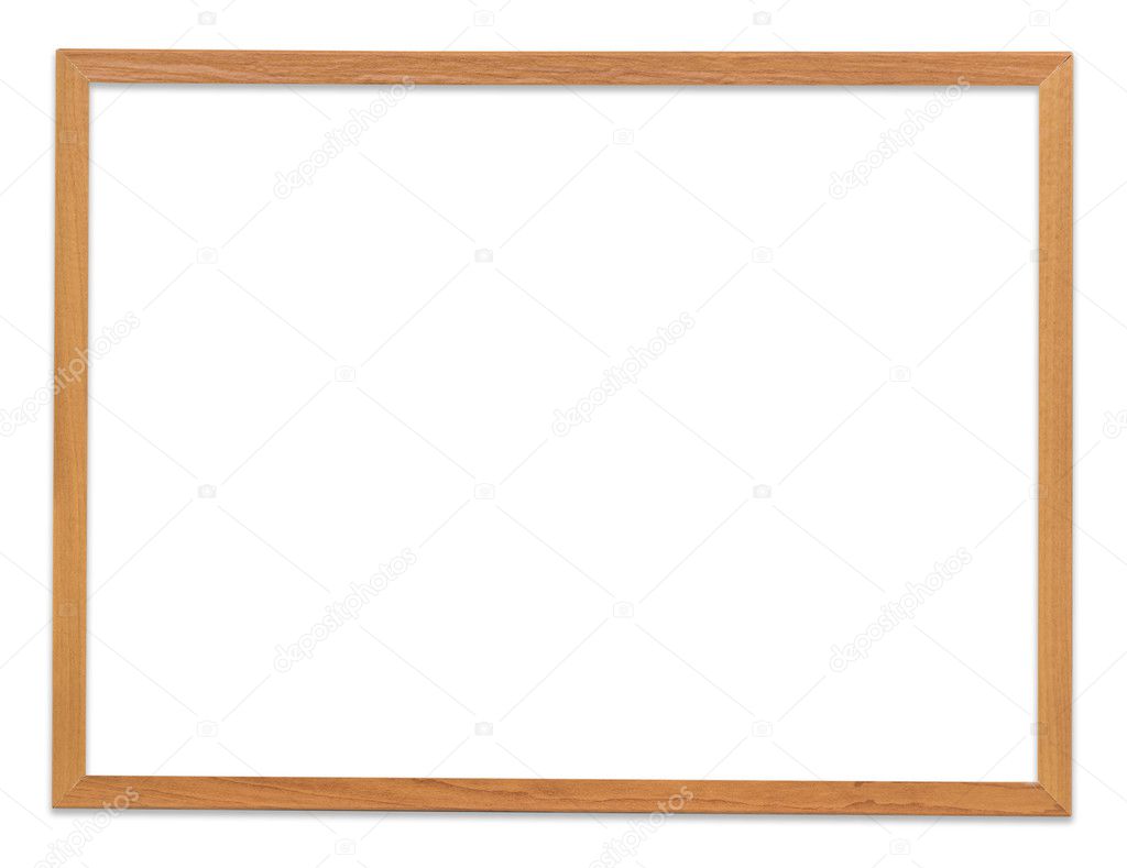 brown frame picture isolated on white with clipping path.