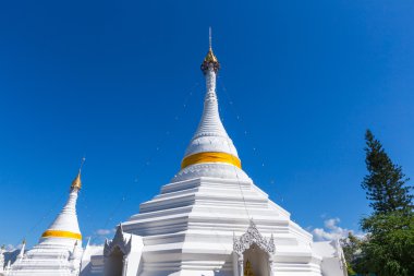 Beyaz benzersiz pagoda Mae Wat Phra bu DOI Gongmoo dönüm noktası olarak