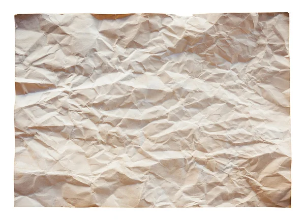Gammalt papper skrynklade på isolerade med urklippsbana. — Stockfoto