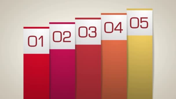 Columnas rojas con números de clasificación — Vídeo de stock