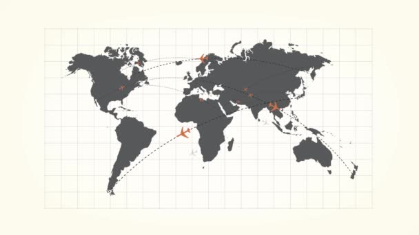 Globální připojení na mapě světa