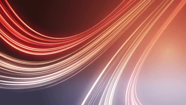 Fond abstrait des lignes de lumière rouge, boucle 