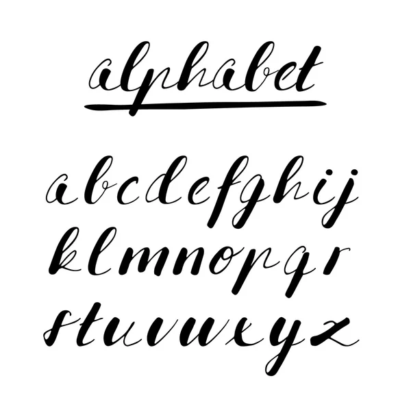 Alphabet vectoriel dessiné à la main, police, lettres isolées écrites avec marqueur ou encre — Image vectorielle