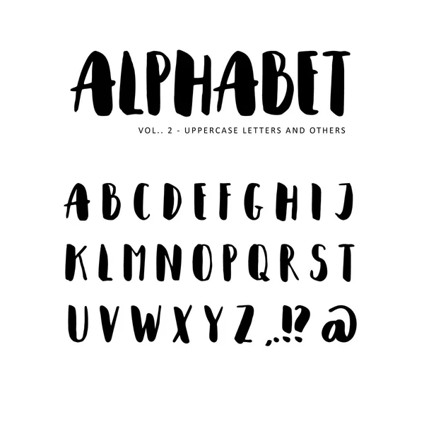 Handgezeichnetes Vektoralphabet: Schrift ohne Serifen. isolierte Buchstaben mit Filzstift, Tinte geschrieben. — Stockvektor