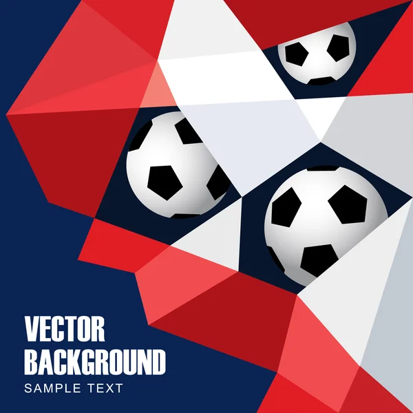 Football, soccer concept. Abstract modern polygon background in French flag colours. Vector sport illustration. — Stock Vector