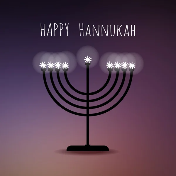 Carte de vœux Hannukah avec bougeoir menorah, vecteur — Image vectorielle