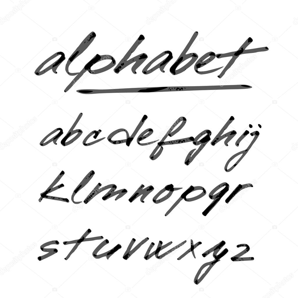 Hand drawn vector alphabet, font, isolated letters