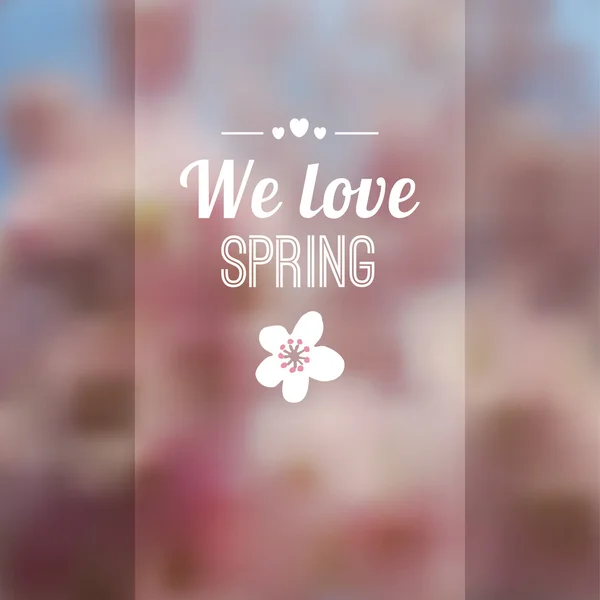 Spring background with blurred cherry blossoms, vector