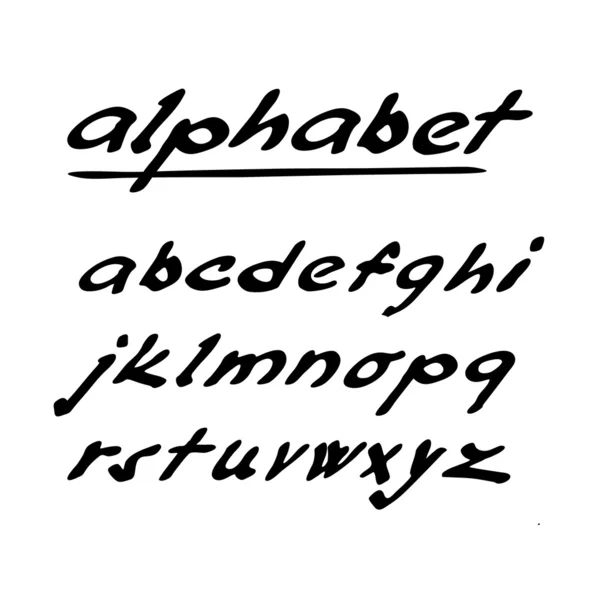 Handgezeichnetes Vektoralphabet, Schrift, isolierte Tintenbuchstaben — Stockvektor