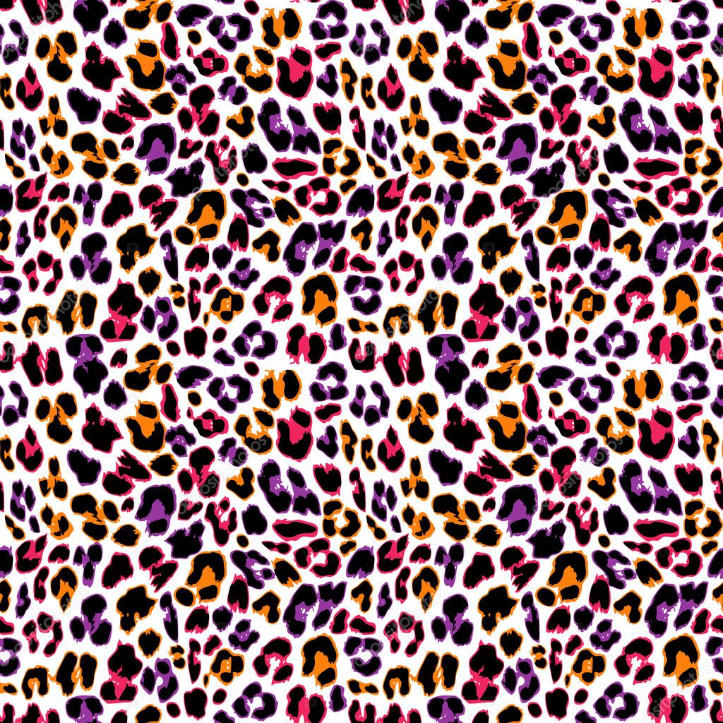 Colorful leopard seamless pattern design, vector background