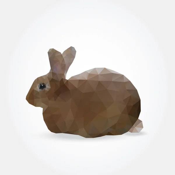 Fond moderne avec silhouette polygonale de lapin, lièvre — Image vectorielle