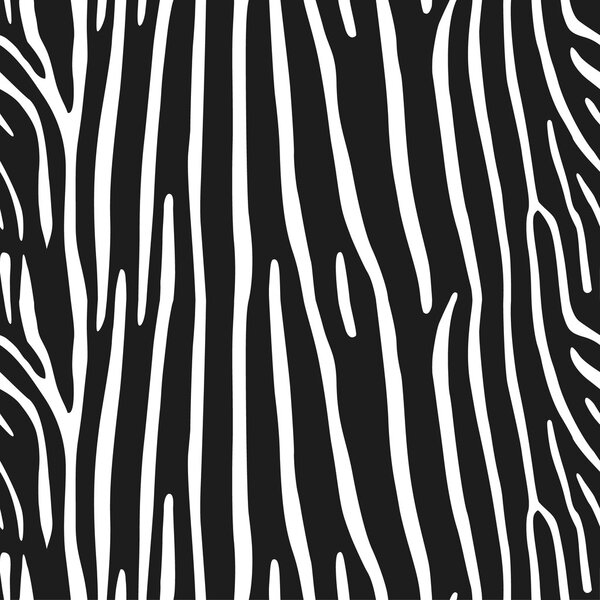 Zebra seamless pattern, vector monochrome background