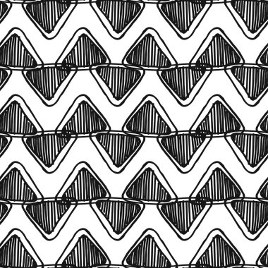 Tek renkli sorunsuz zentangle chevron desen doodle üçgen ile