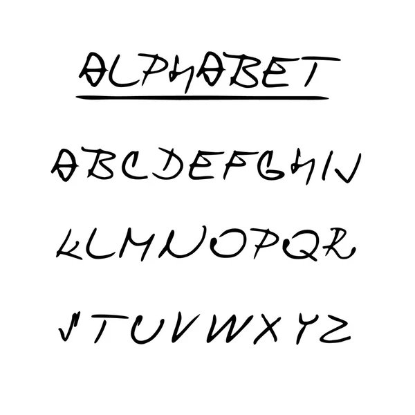 Hand getrokken vector alfabet, font, geïsoleerde inkt brieven — Stockvector