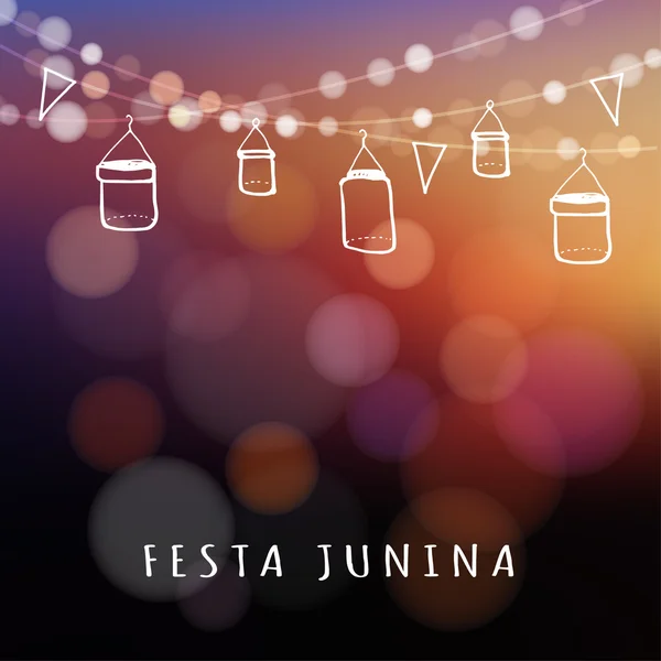 Fiesta brasileña de junio, fiesta de verano, fiesta de jardín de verano, vector — Vector de stock