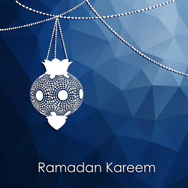 Σύγχρονο χαμηλό πολυ Ραμαζανιού φόντο με Αραβικά φανάρια, διάνυσμα — Διανυσματικό Αρχείο