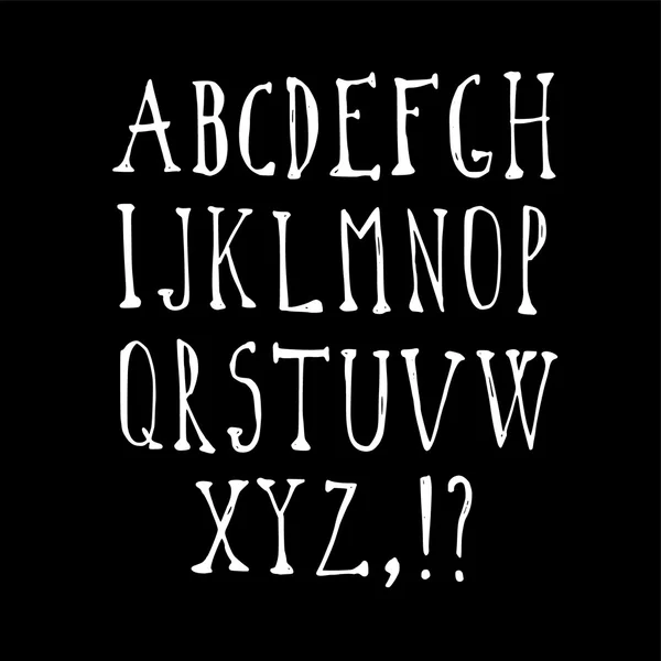 Fonte craie croquis, alphabet vectoriel isolé lettres majuscules — Image vectorielle
