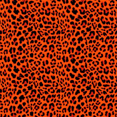 Leopar Dikişsiz desen tasarım sonbahar turuncu renkte, vektör
