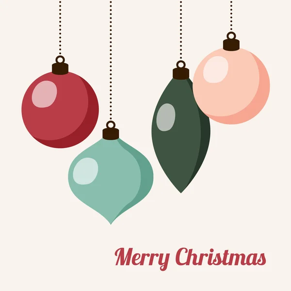 Retro vánoční přání s vánoční koule, vektorové — Stockový vektor