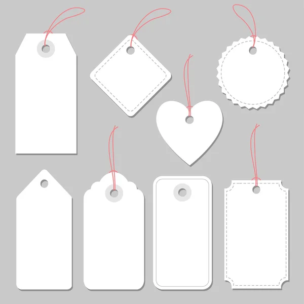 Set of blank vintage frames, tags and labels, isolated vectors — Stock Vector