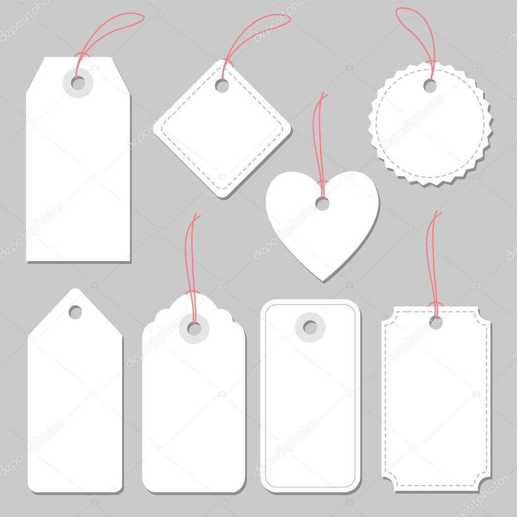 Set of blank vintage frames, tags and labels, isolated vectors