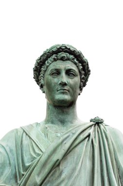 Heykeli Armand Emmanuel Sophie Septimanie de Vignerot du Plessis, Duke Richelieu Roma toga ve defne çelenk içinde 