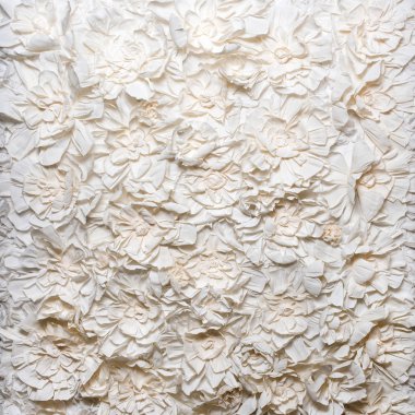 Beyaz kağıt çiçekler arka plan.