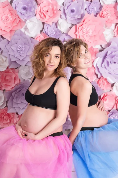 Két terhes barátnő — Stock Fotó