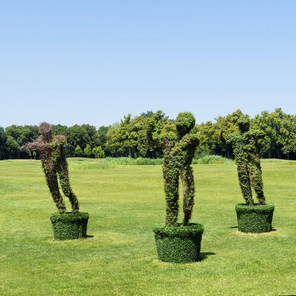 Topiary zahrada Skulptury z trávy - postava muže. Eco a příroda koncepce. — Stock fotografie